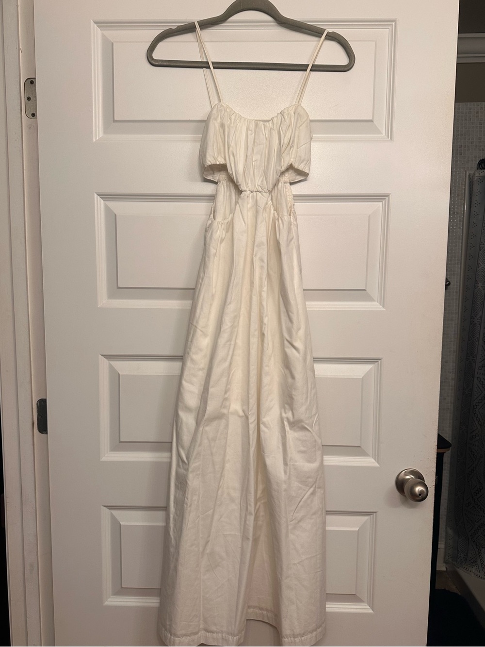 Abercrombie & Fitch Cream Spaghetti-Strap Maxi Dress